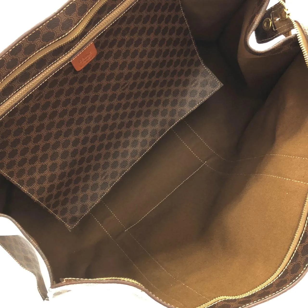 CELINE Handbag Canvas 棕色 帆布 中古品A - 縮圖 9