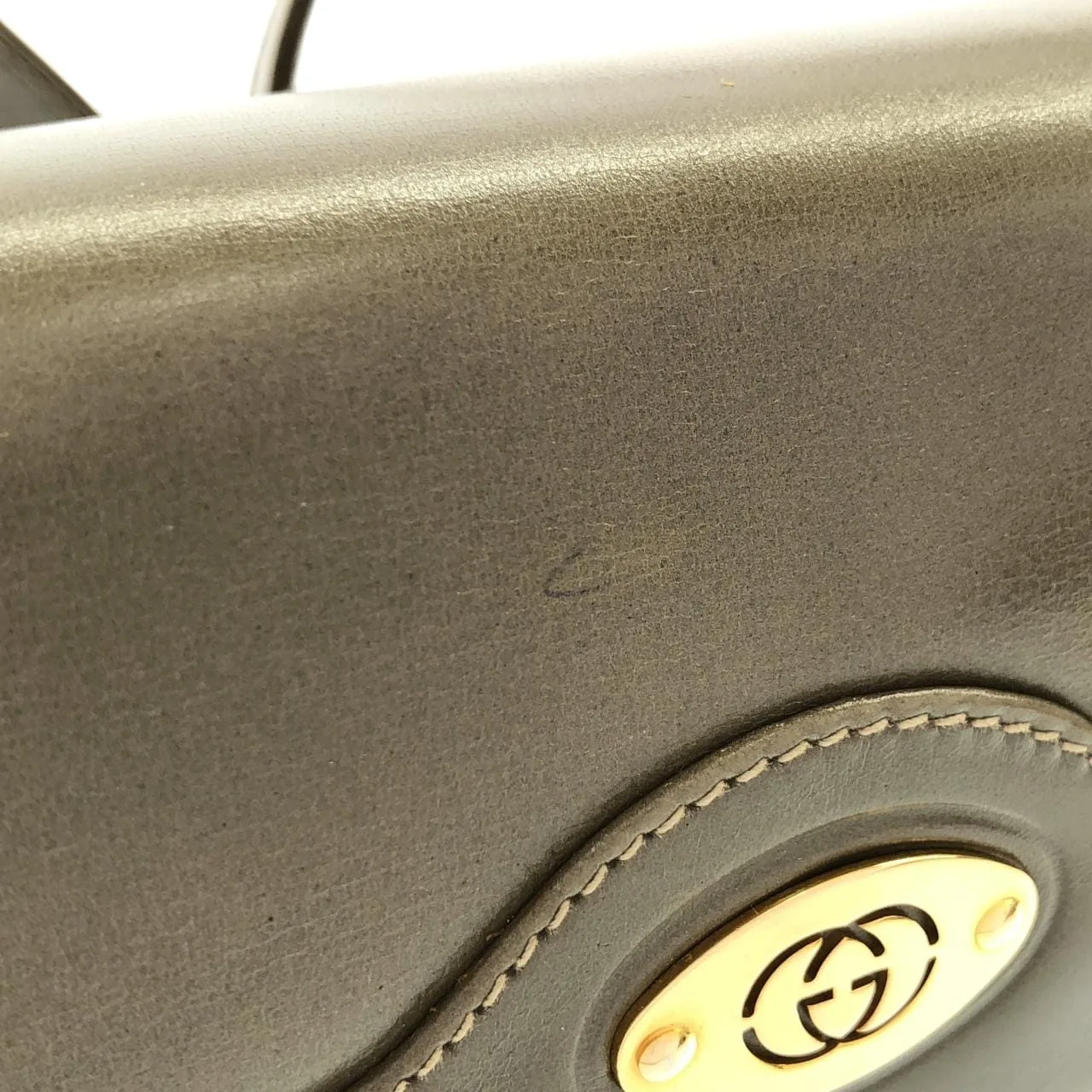 GUCCI 004 106 0024 Shoulder Leather 灰色 皮革 中古品A - 縮圖 5