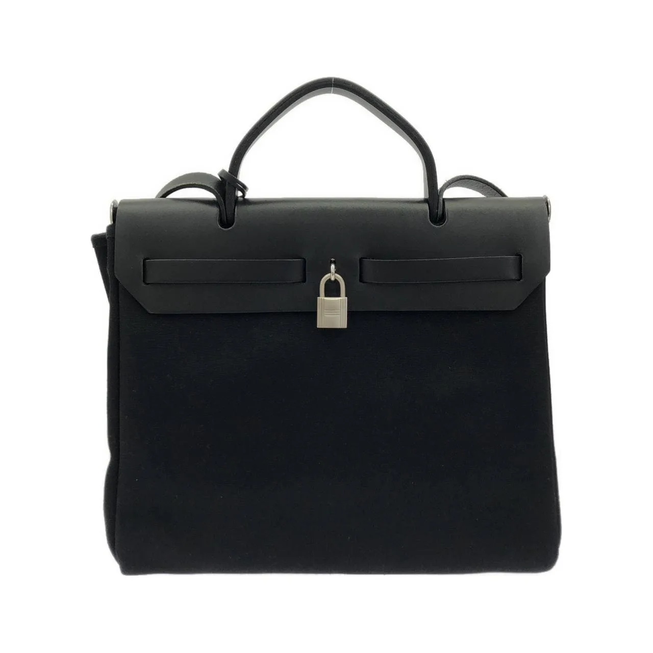 HERMES Herbag 038465CB Handbag Black Rank A - Thumbnail 2