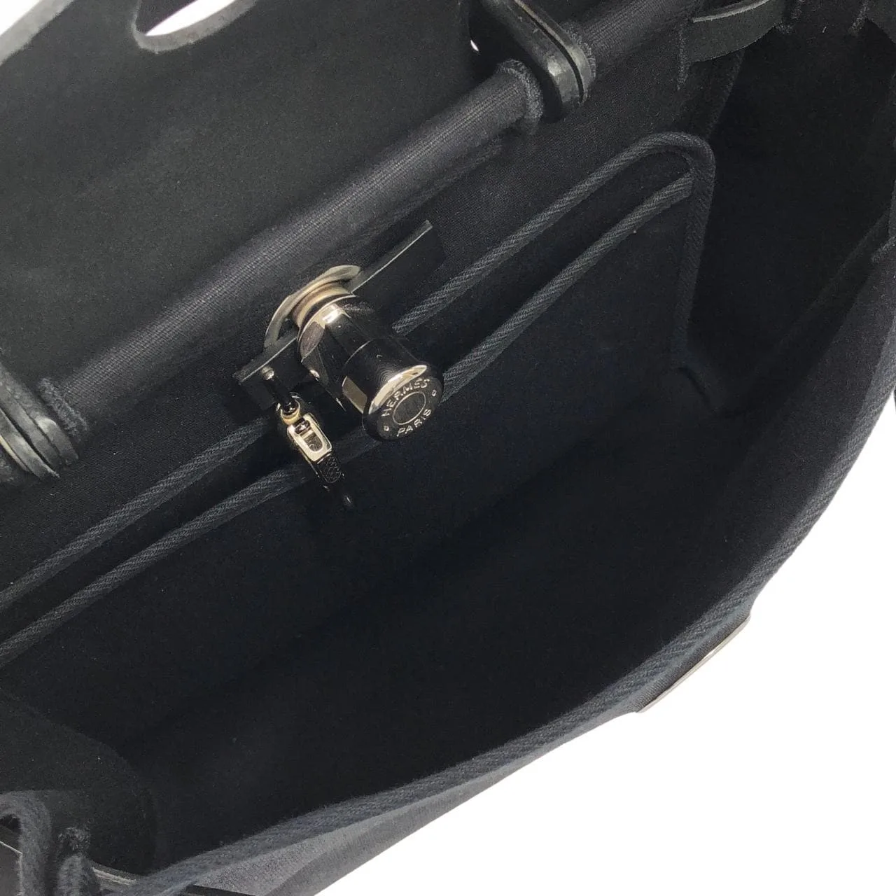 HERMES Herbag 038465CB Handbag Black Rank A - Thumbnail 8