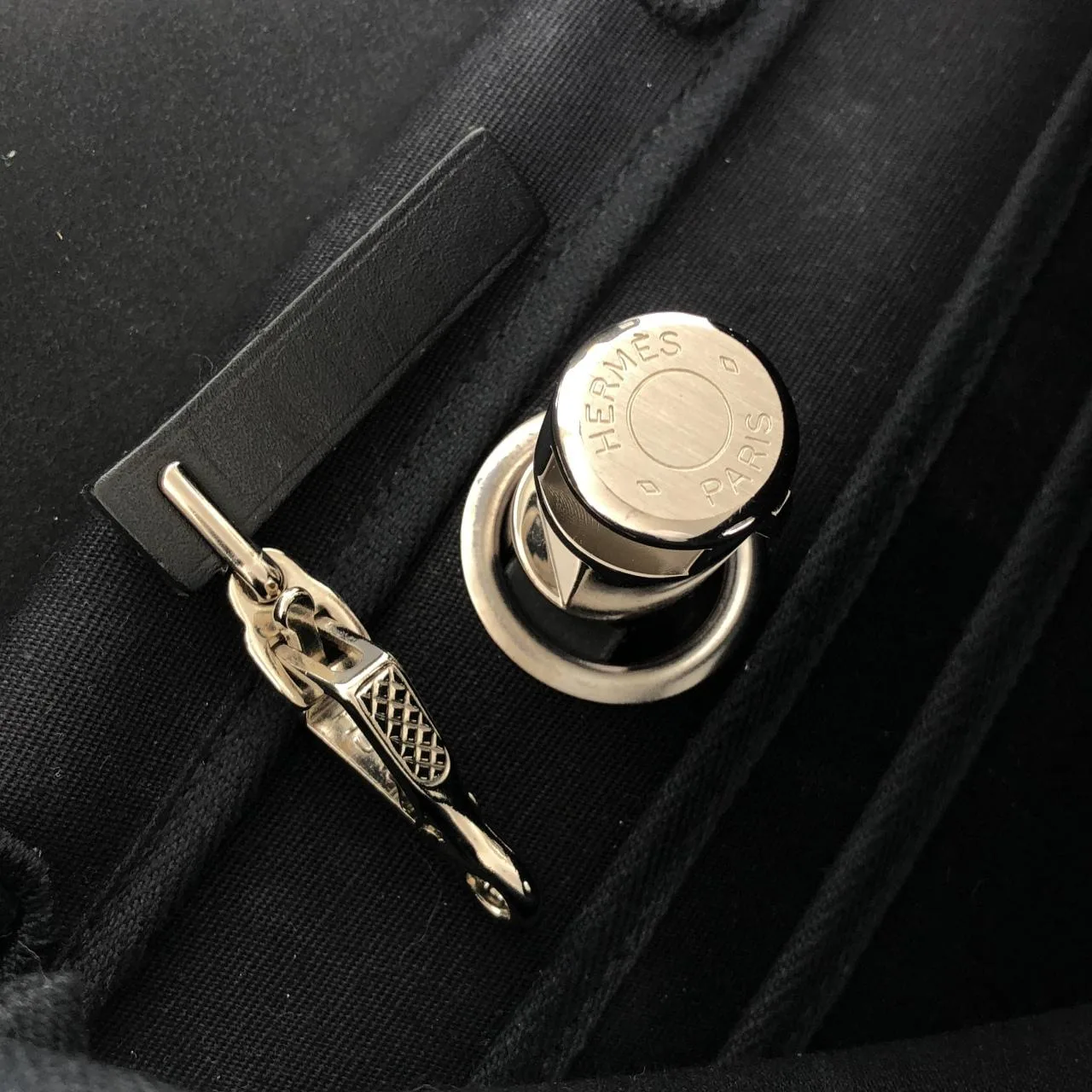 HERMES Herbag 038465CB Handbag Black Rank A - Thumbnail 10