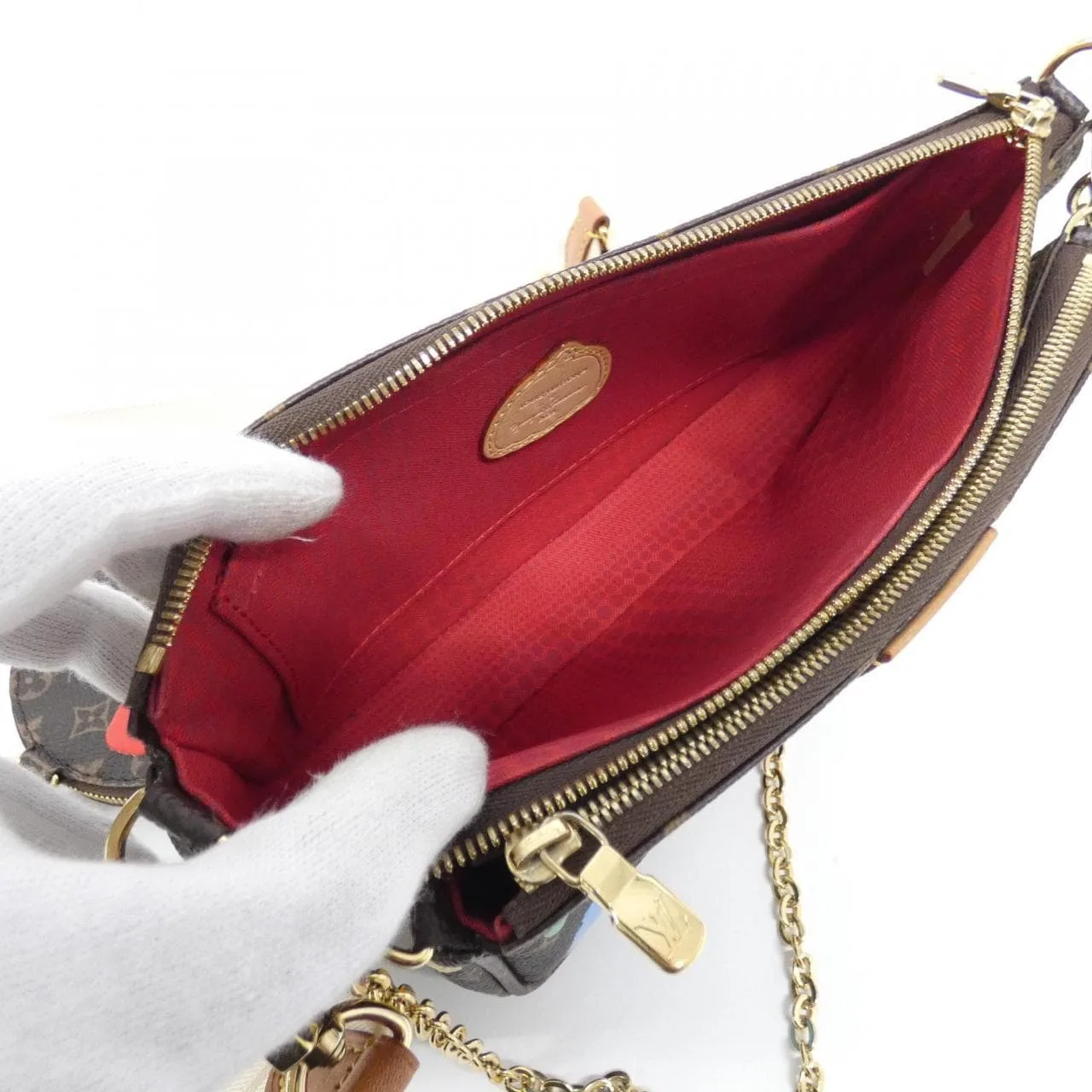 LOUIS VUITTON Pochette M46385 Shoulder Monogram 黑色 Monogram 中古品A - 縮圖 10