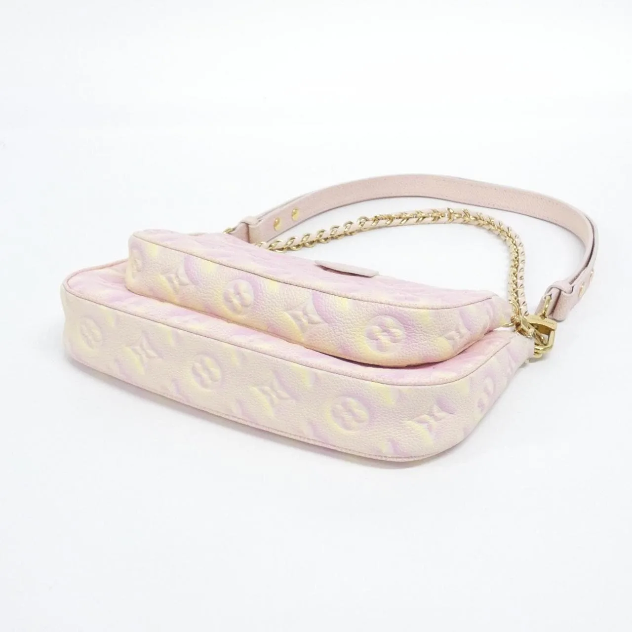 LOUIS VUITTON Pochette M46093 Shoulder Monogram 粉色 Monogram 中古品A - 縮圖 3