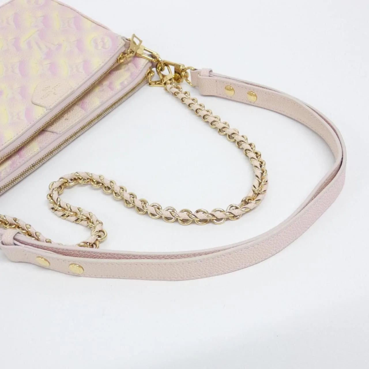 LOUIS VUITTON Pochette M46093 Shoulder Monogram 粉色 Monogram 中古品A - 縮圖 6