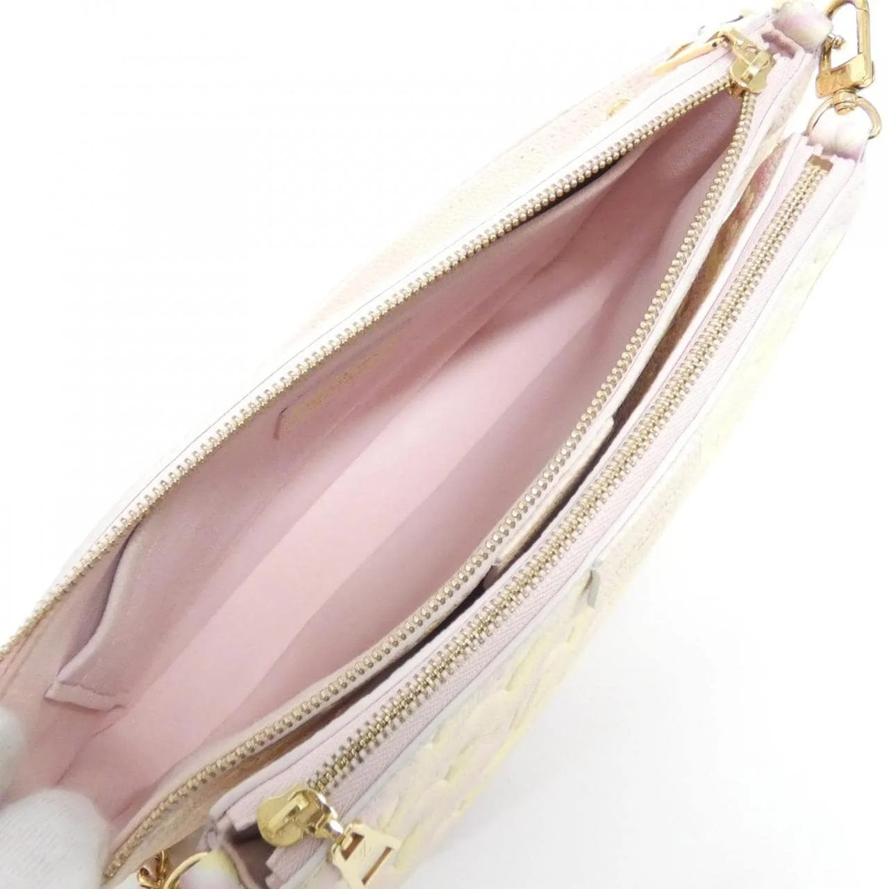 LOUIS VUITTON Pochette M46093 Shoulder Monogram 粉色 Monogram 中古品A - 縮圖 7