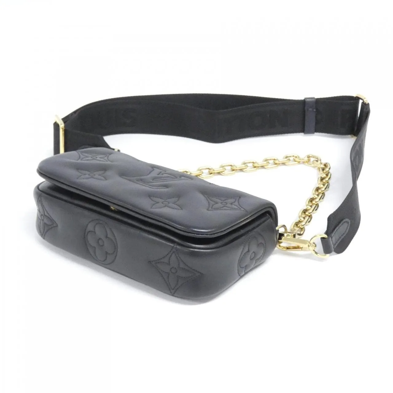 LOUIS VUITTON M81398 Shoulder Lambskin 黑色 羊皮 中古品A - 縮圖 3