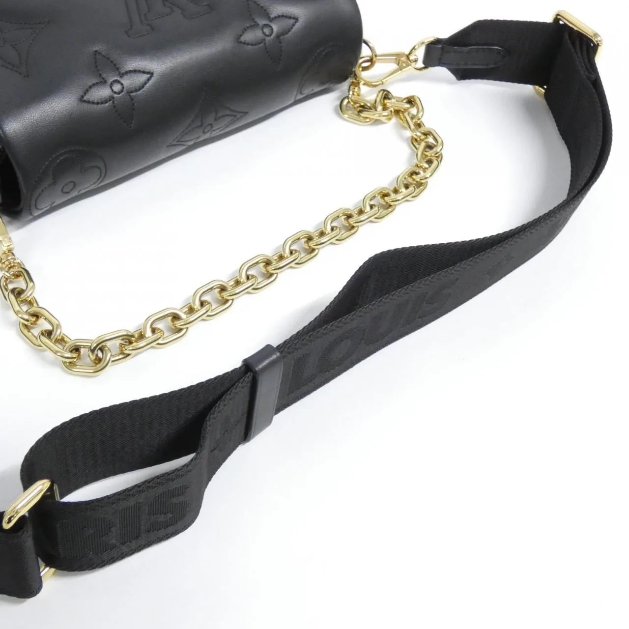 LOUIS VUITTON M81398 Shoulder Lambskin 黑色 羊皮 中古品A - 縮圖 6