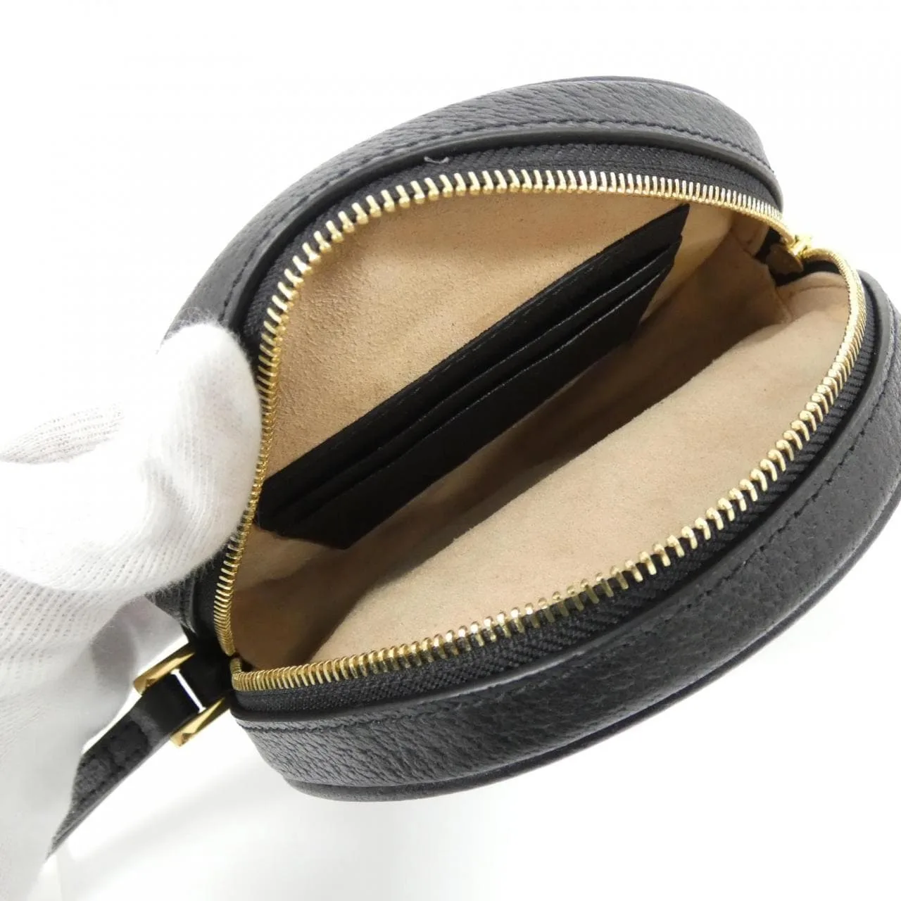 GUCCI 574841 DJ2DG Pouch Leather 黑色 皮革 中古品A - 縮圖 5