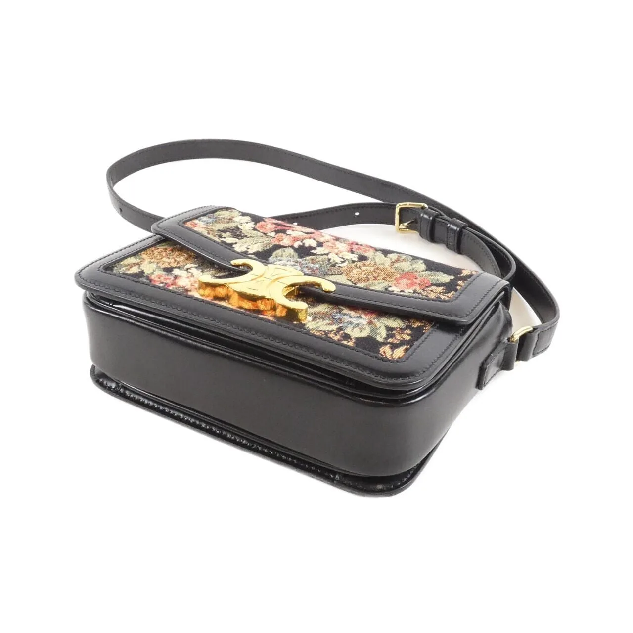 CELINE Triomphe 肩背包 帆布 黑色 帆布 中古品B - 縮圖 3