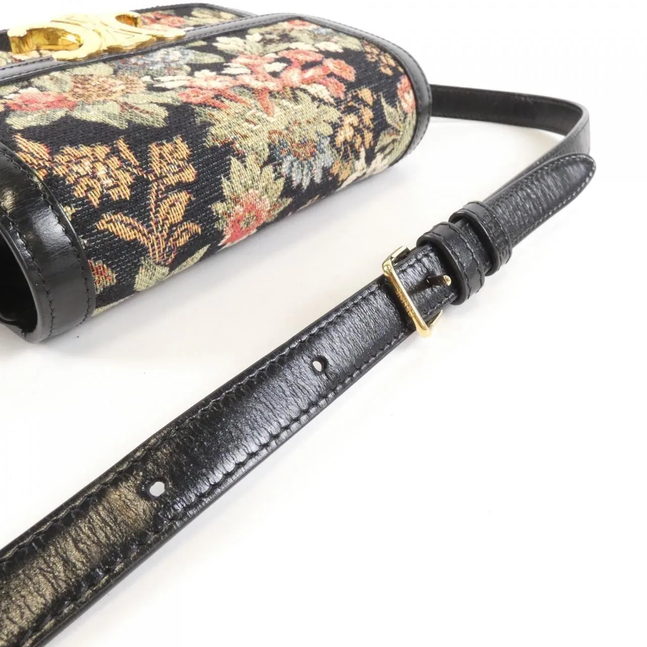 CELINE Triomphe 肩背包 帆布 黑色 帆布 中古品B - 縮圖 7