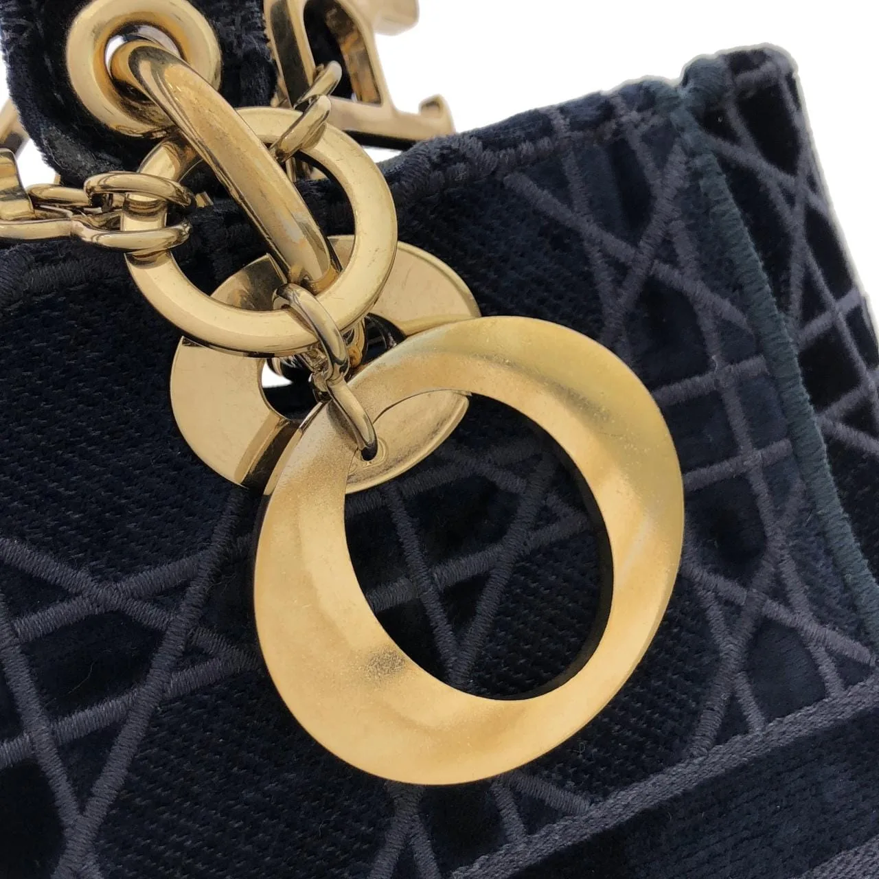 DIOR Lady Dior M0565OWVP 手提包 黑色 中古品A - 縮圖 4