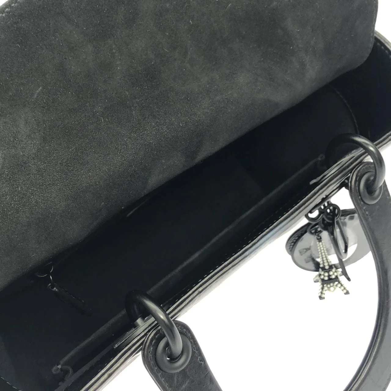 DIOR Lady Dior M0565SZBC 手提包 黑色 中古品A - 縮圖 7