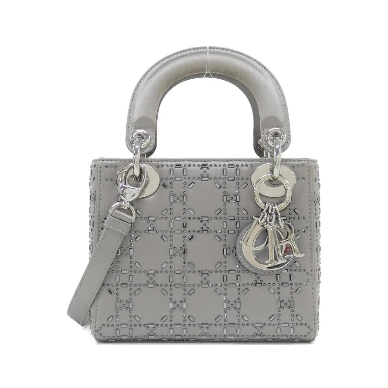 DIOR Lady Dior M0500PRTC Handbag Satin Black