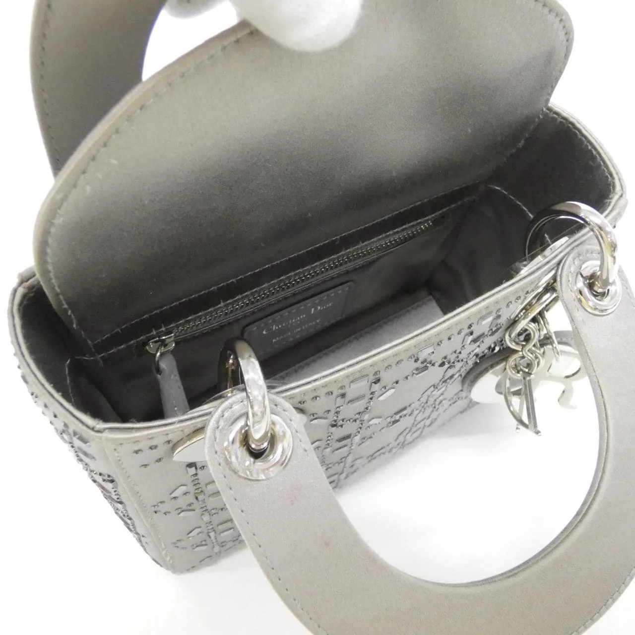 DIOR Lady Dior M0500PRTC Handbag Satin Black Satin Rank A - Thumbnail 7