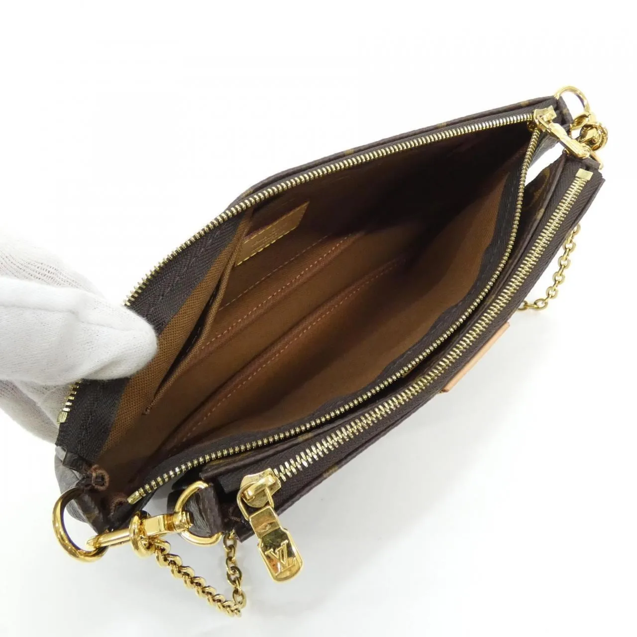 LOUIS VUITTON Pochette M44840 Shoulder Monogram 黑色 Monogram 中古品A - 縮圖 6