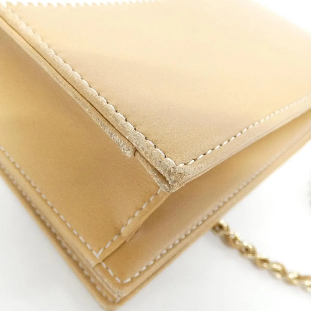 CHANEL Shoulder Lambskin Beige Lambskin Rank B - Thumbnail 5