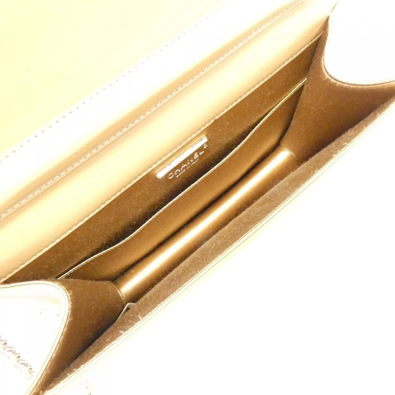 CHANEL Shoulder Lambskin Beige Lambskin Rank B - Thumbnail 9