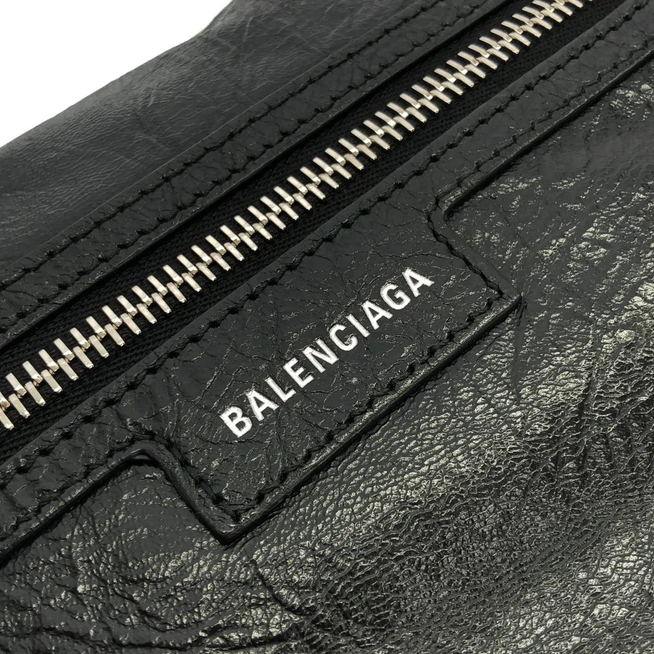 BALENCIAGA 785297 210C8 肩背包 羊皮 黑色 羊皮 中古品A - 縮圖 5