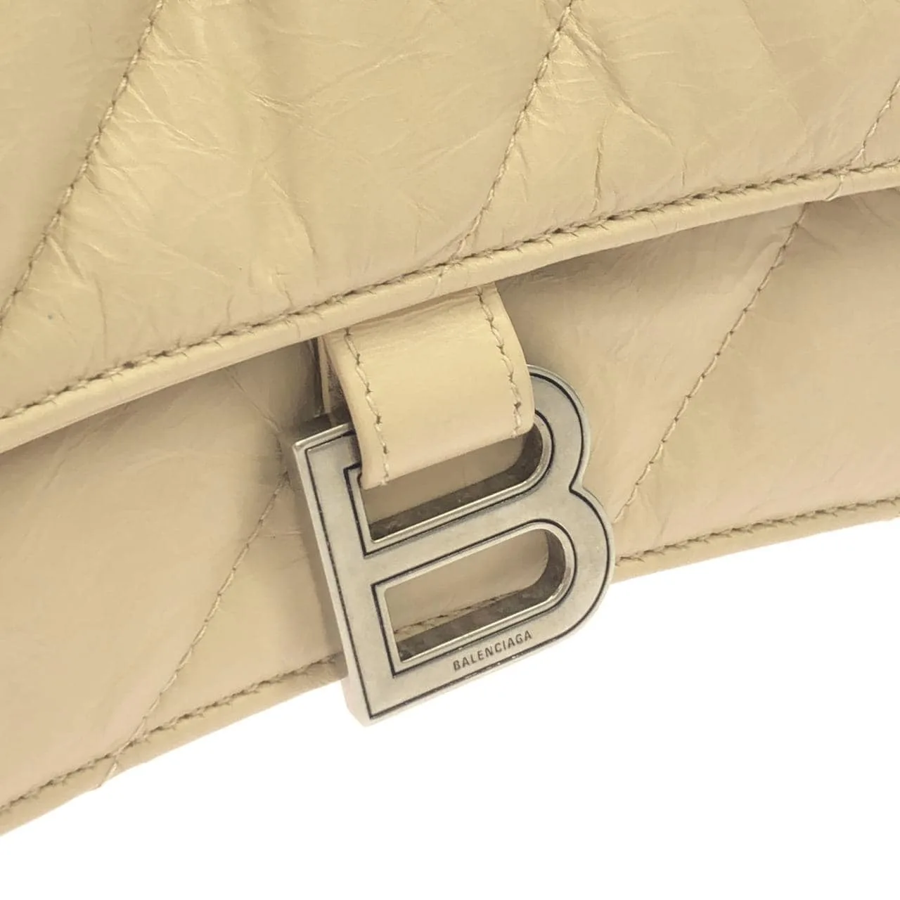 BALENCIAGA 716351 210J0 肩背包 皮革 銀色 皮革 中古品A - 縮圖 4