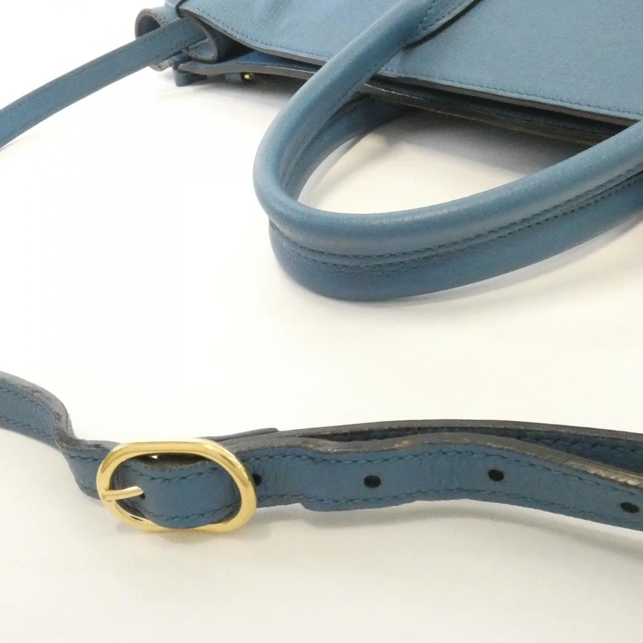 GUCCI 674837 0E8IG 手提包 皮革 藍色 皮革 中古品A - 縮圖 6