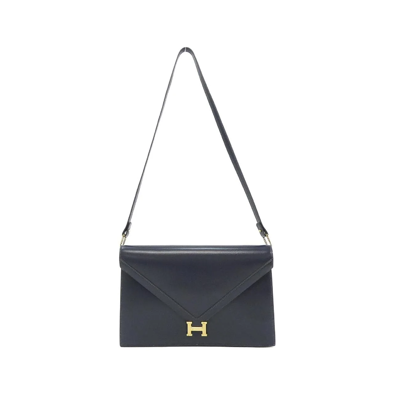 HERMES 001372CC Shoulder Box Calf Navy