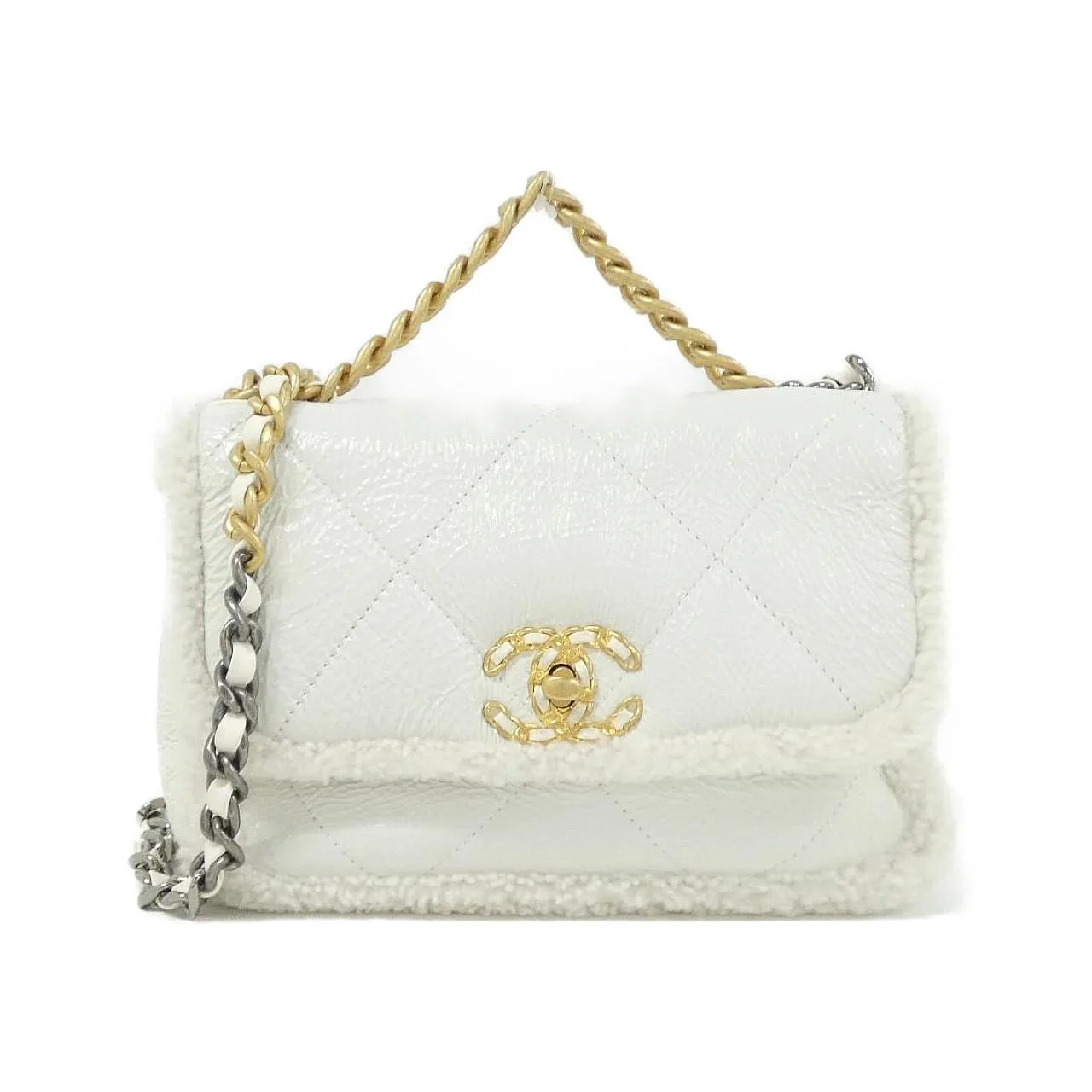CHANEL Chanel 19 AS1160 Shoulder Lambskin White