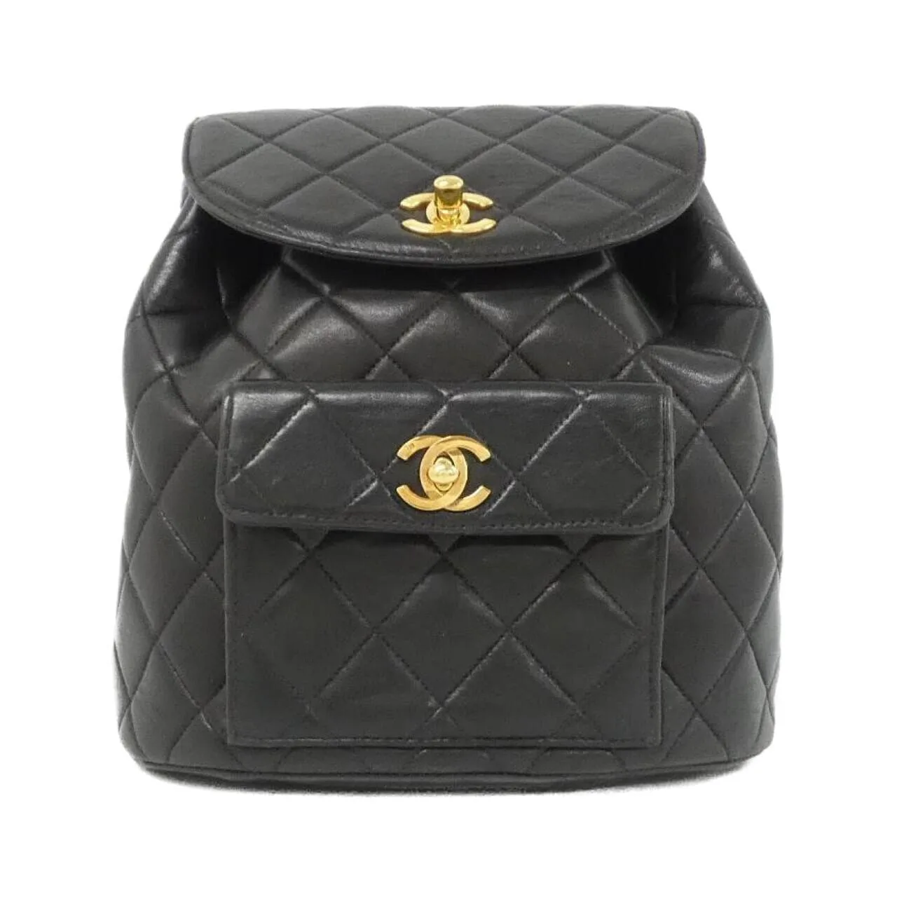 CHANEL 04194 Backpack Lambskin Black
