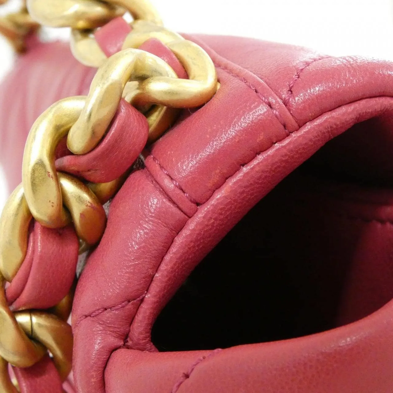 CHANEL Chanel 19 AS1161 Shoulder Lambskin 粉色 羊皮 中古品A - 縮圖 5