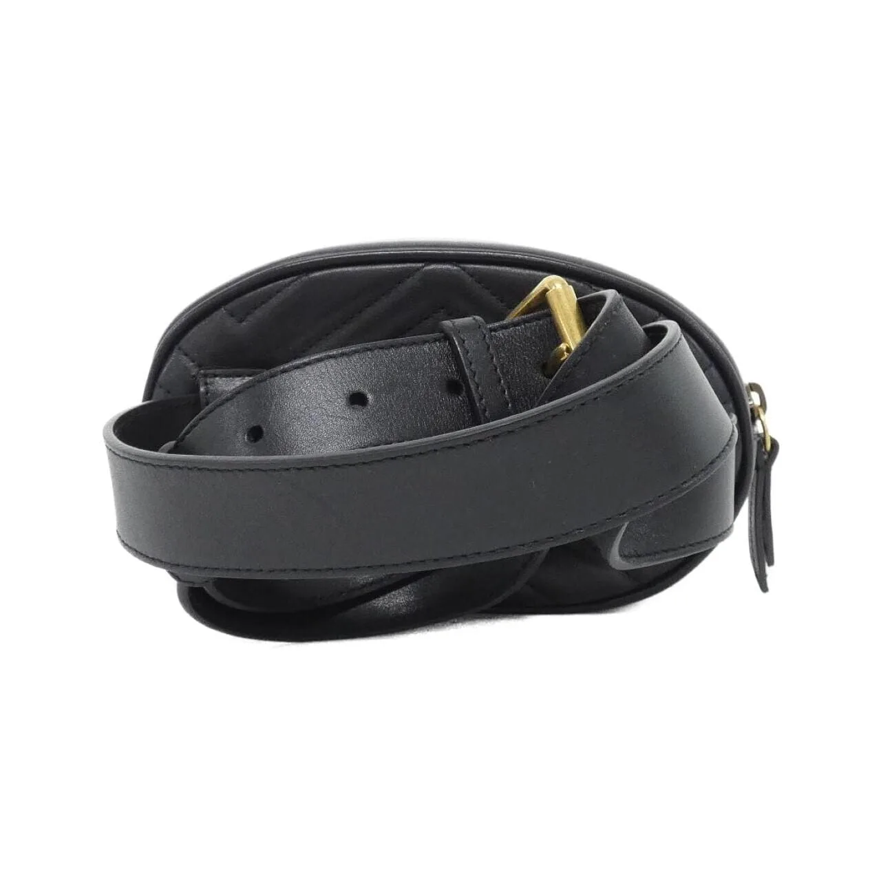 GUCCI 476434 DSVRT Belt Leather 黑色 皮革 中古品A - 縮圖 2