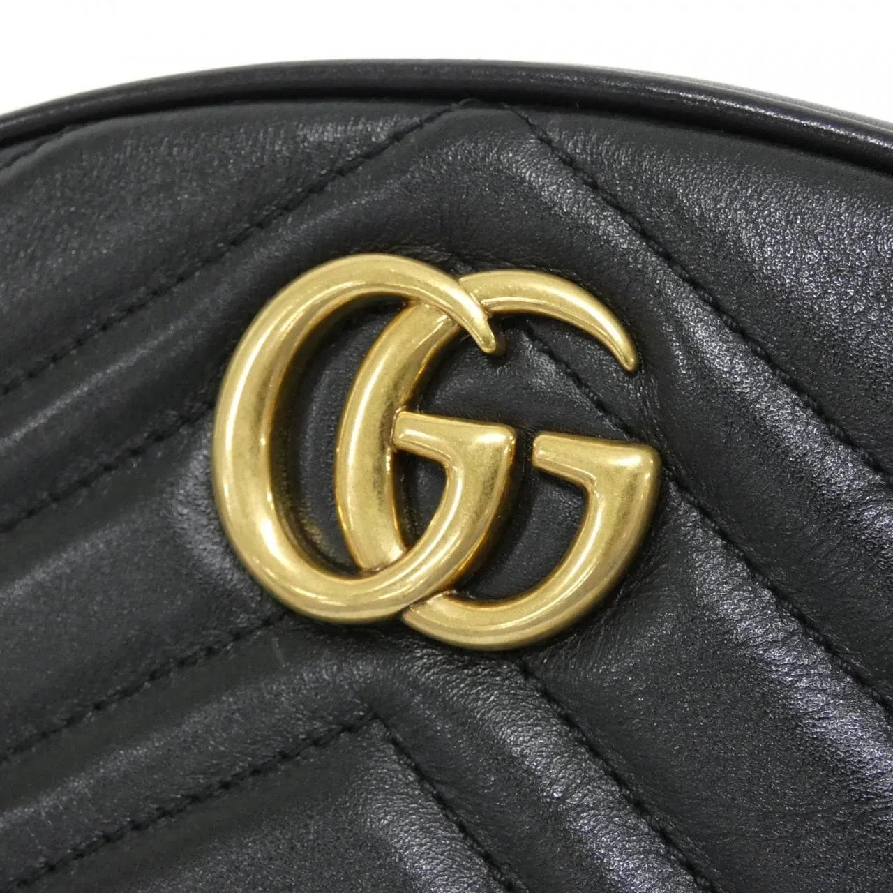 GUCCI 476434 DSVRT Belt Leather 黑色 皮革 中古品A - 縮圖 4