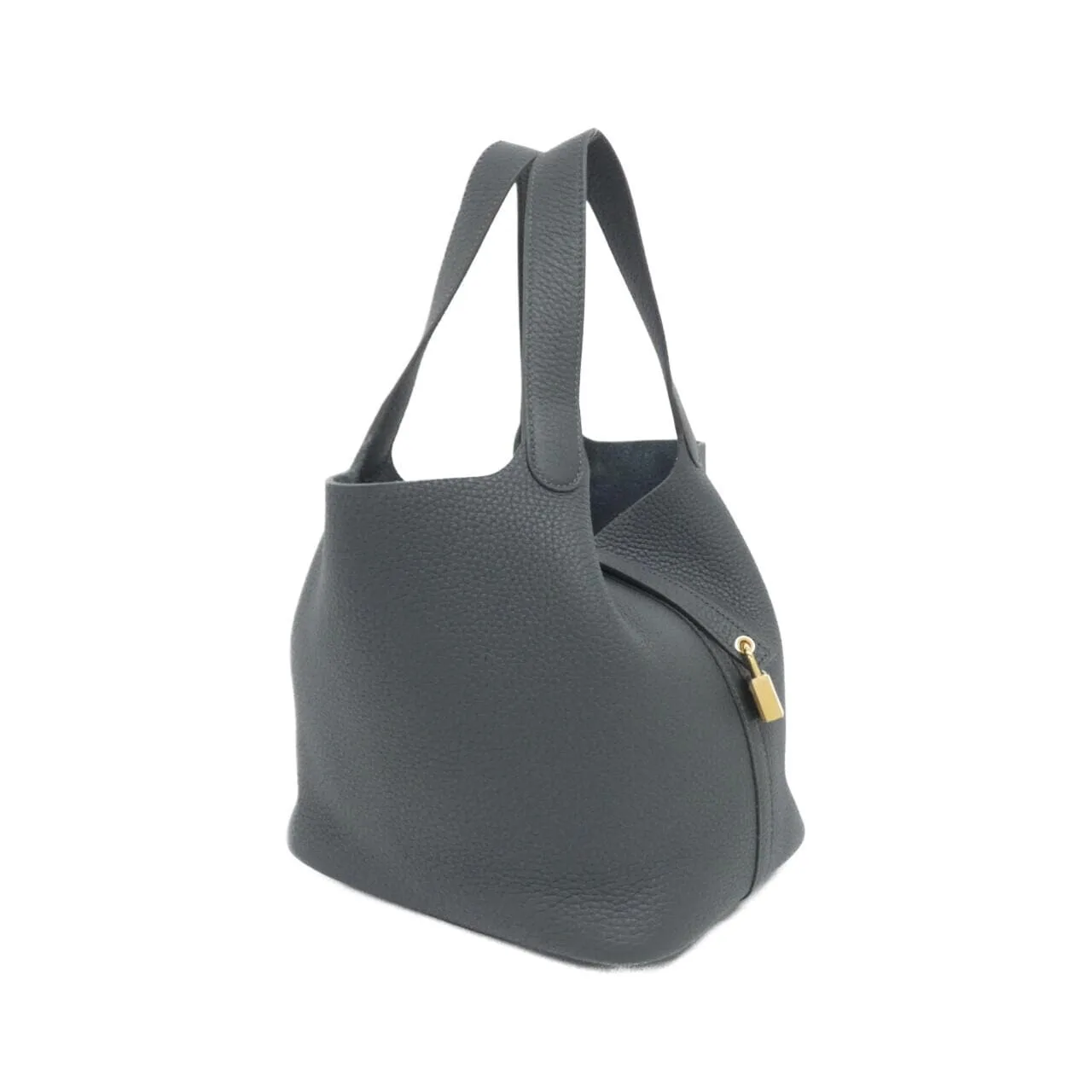 HERMES Picotin 060991CC Handbag Clemence Black
