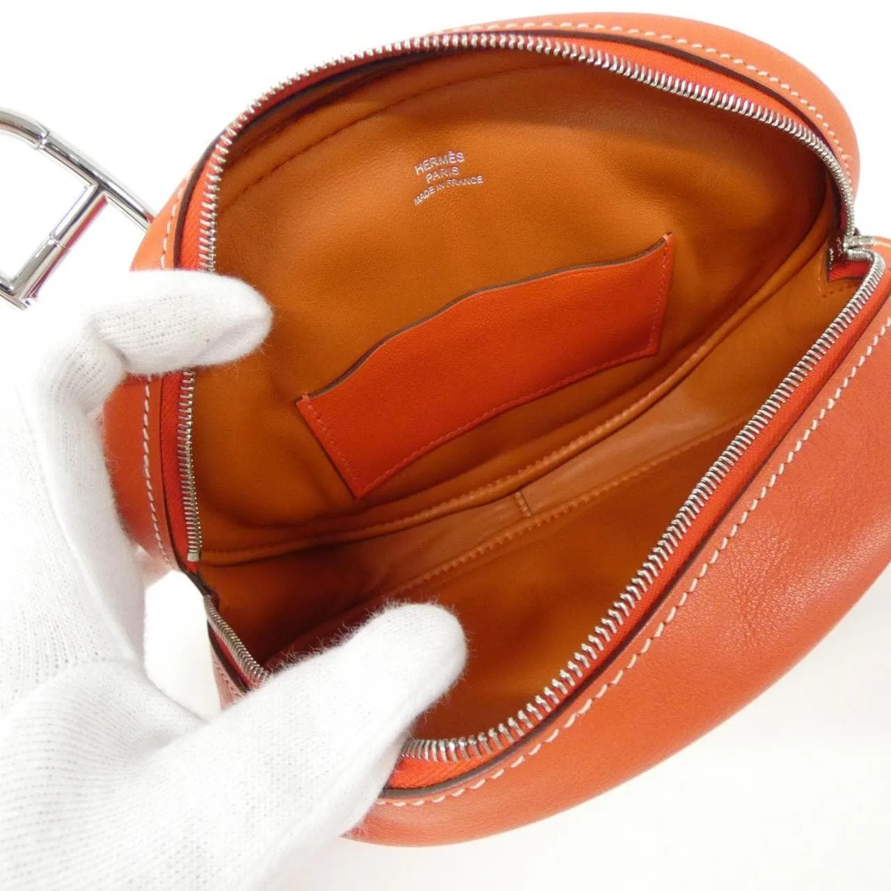 HERMES 079223CK Shoulder Swift Black Swift Leather Rank A - Thumbnail 5