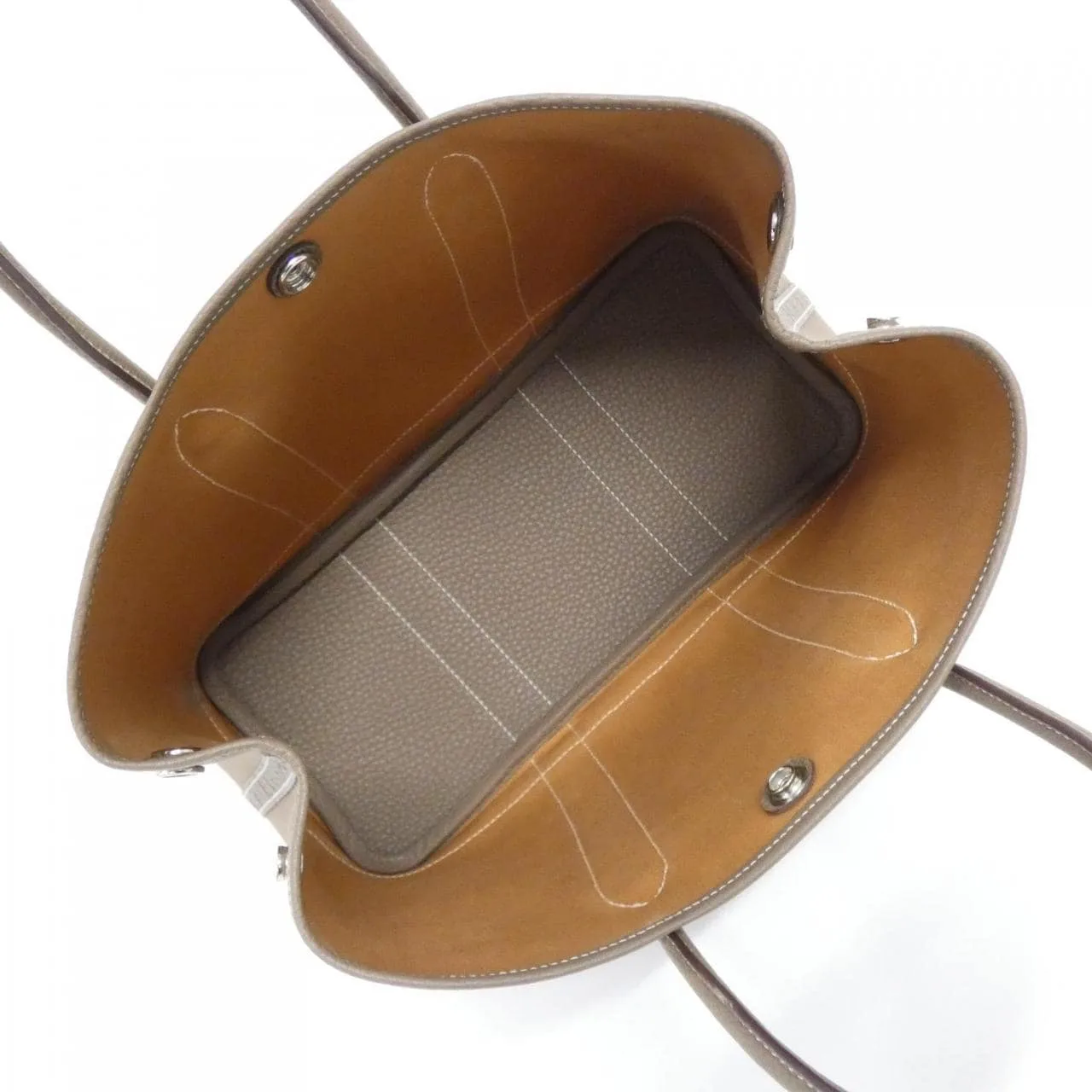 HERMES Garden Party 082262CK Tote Taupe Rank A - Thumbnail 6