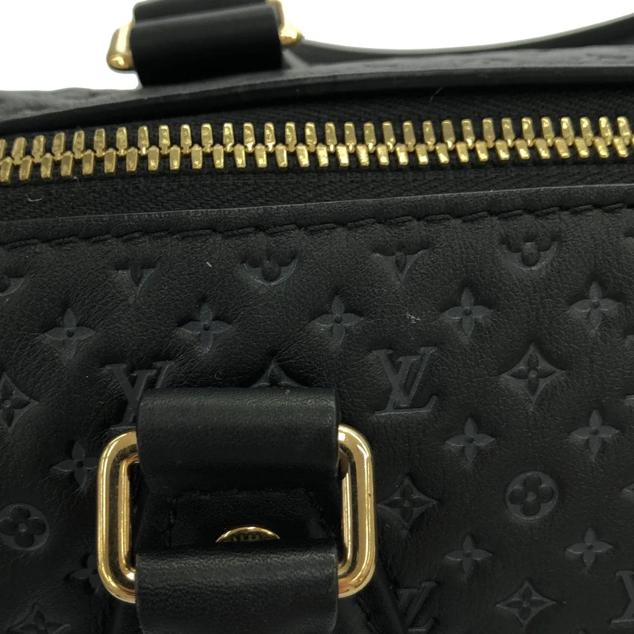 LOUIS VUITTON Speedy M22595 Boston Lambskin 黑色 羊皮 中古品A - 縮圖 3
