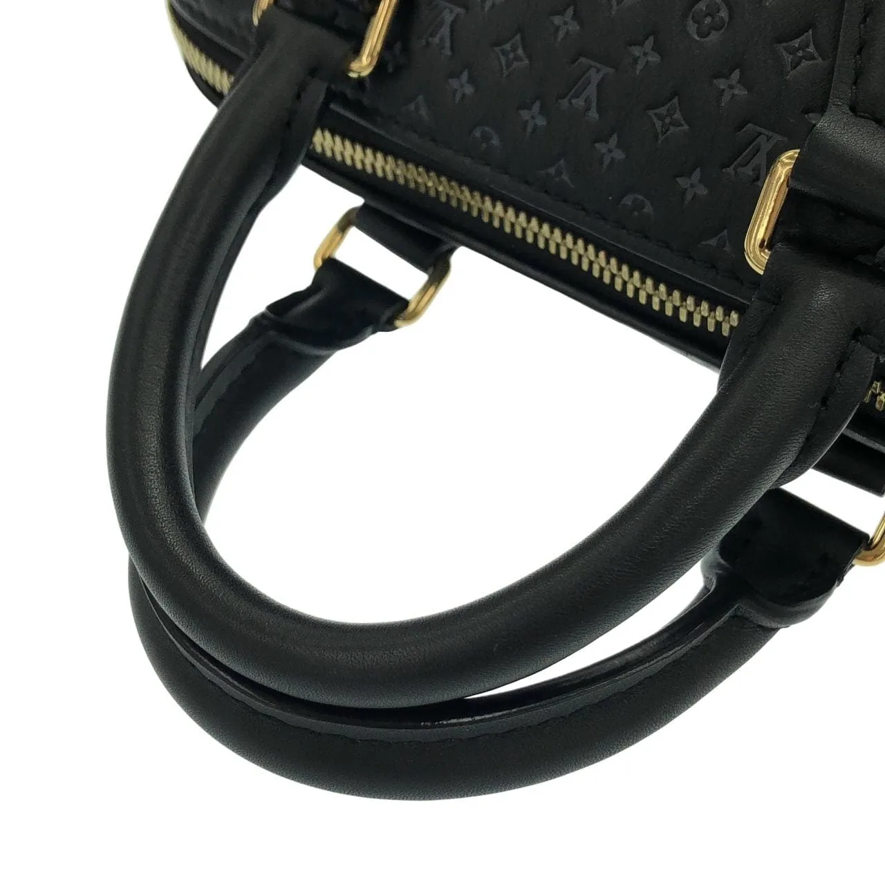 LOUIS VUITTON Speedy M22595 Boston Lambskin 黑色 羊皮 中古品A - 縮圖 4