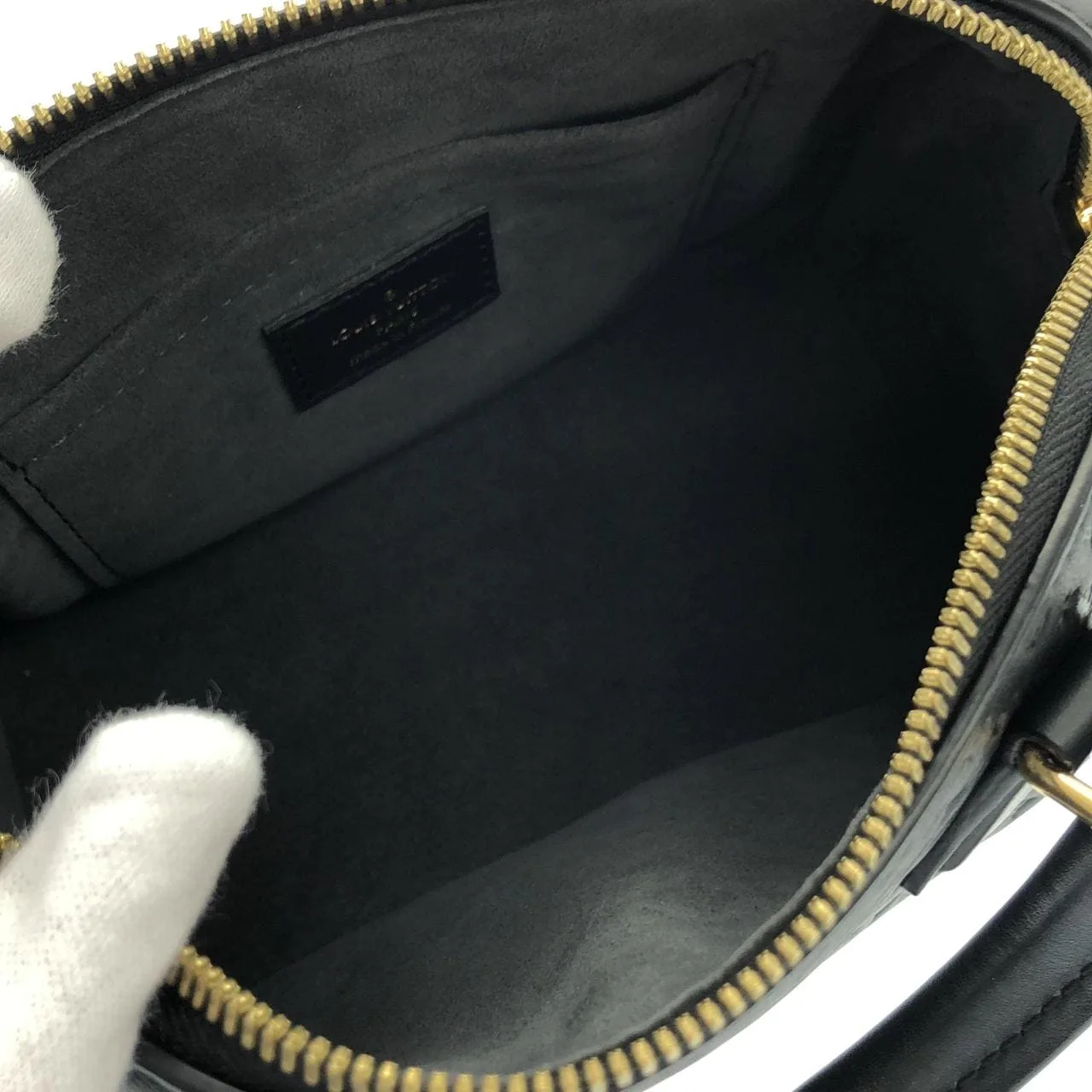 LOUIS VUITTON Speedy M22595 Boston Lambskin 黑色 羊皮 中古品A - 縮圖 5