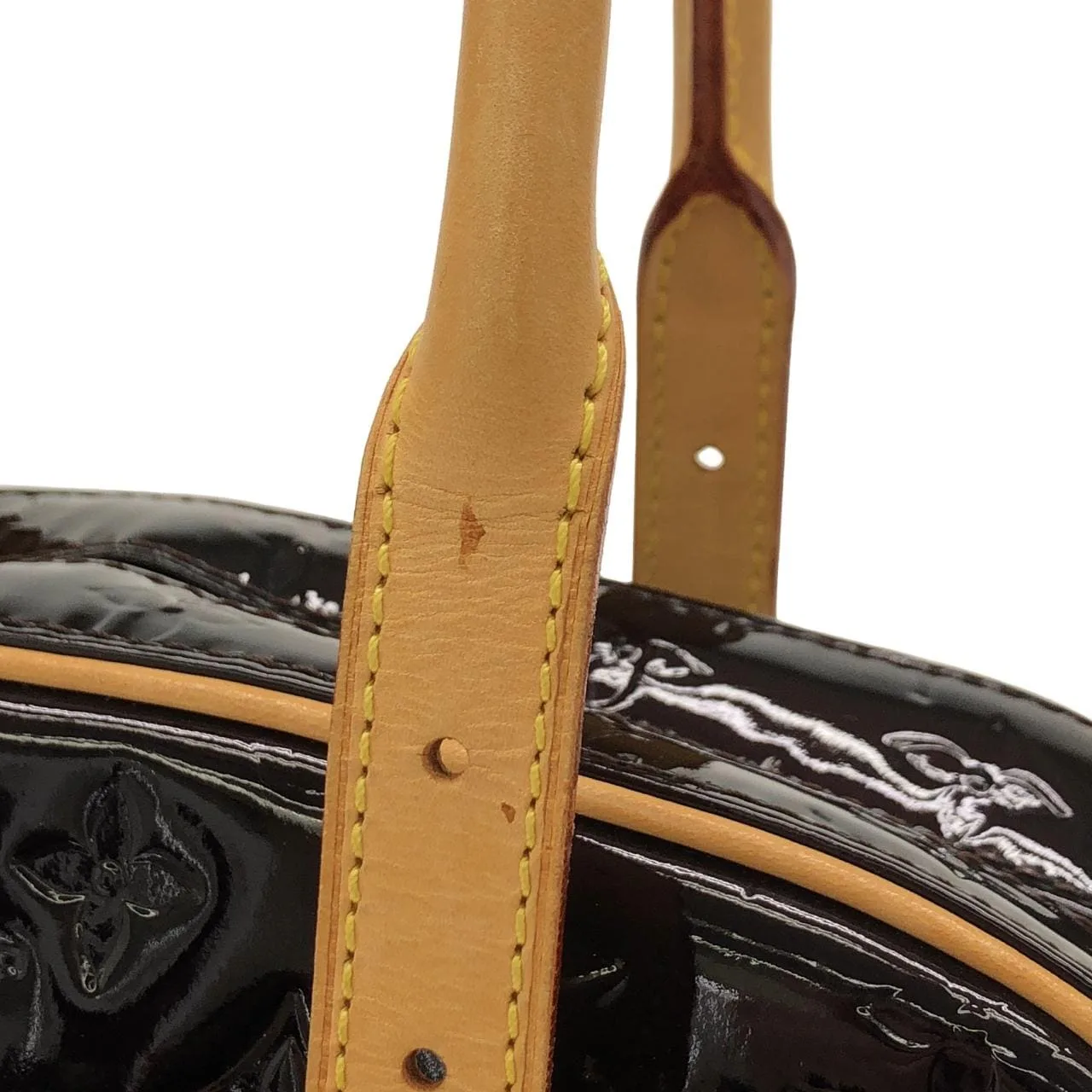 LOUIS VUITTON M93516 Handbag Vernis 黑色 Vernis 中古品A - 縮圖 4