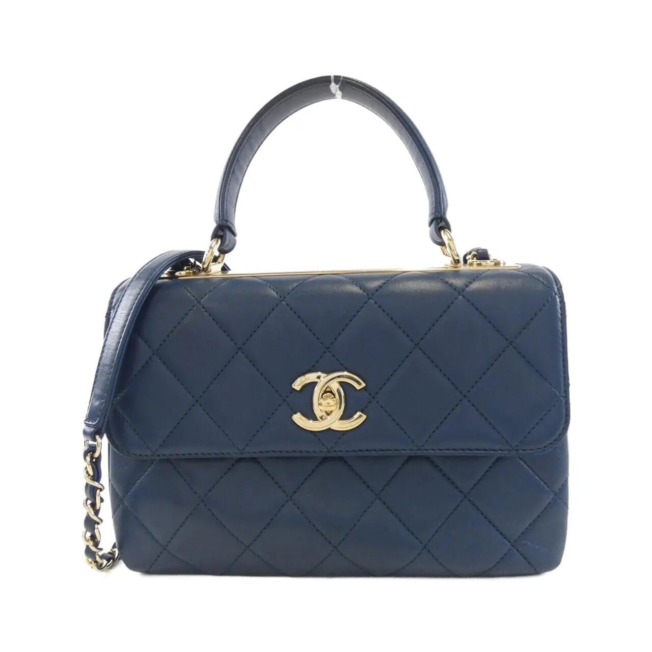 CHANEL 92236 Handbag Lambskin Blue