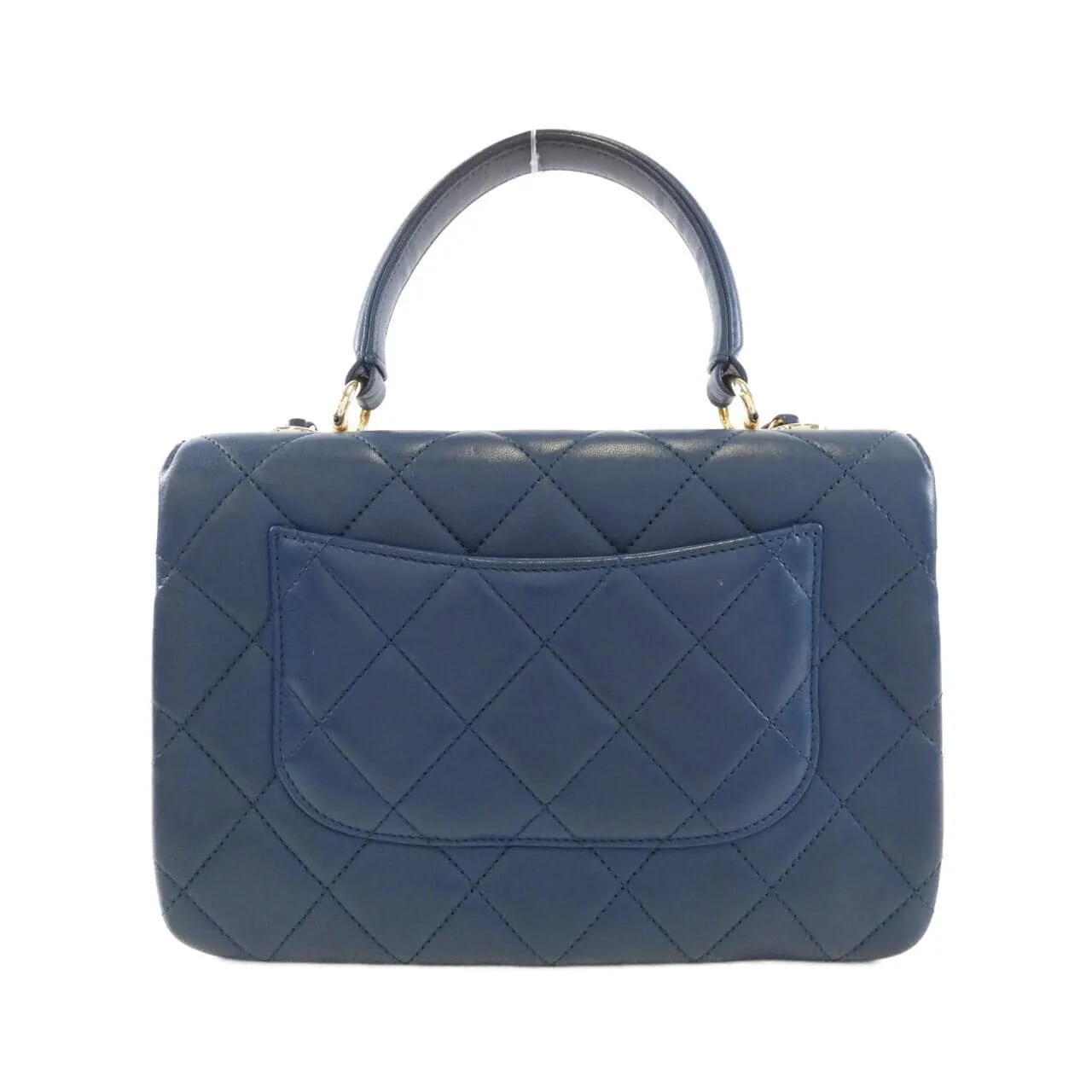 CHANEL 92236 Handbag Lambskin Blue Lambskin Rank B - Thumbnail 2