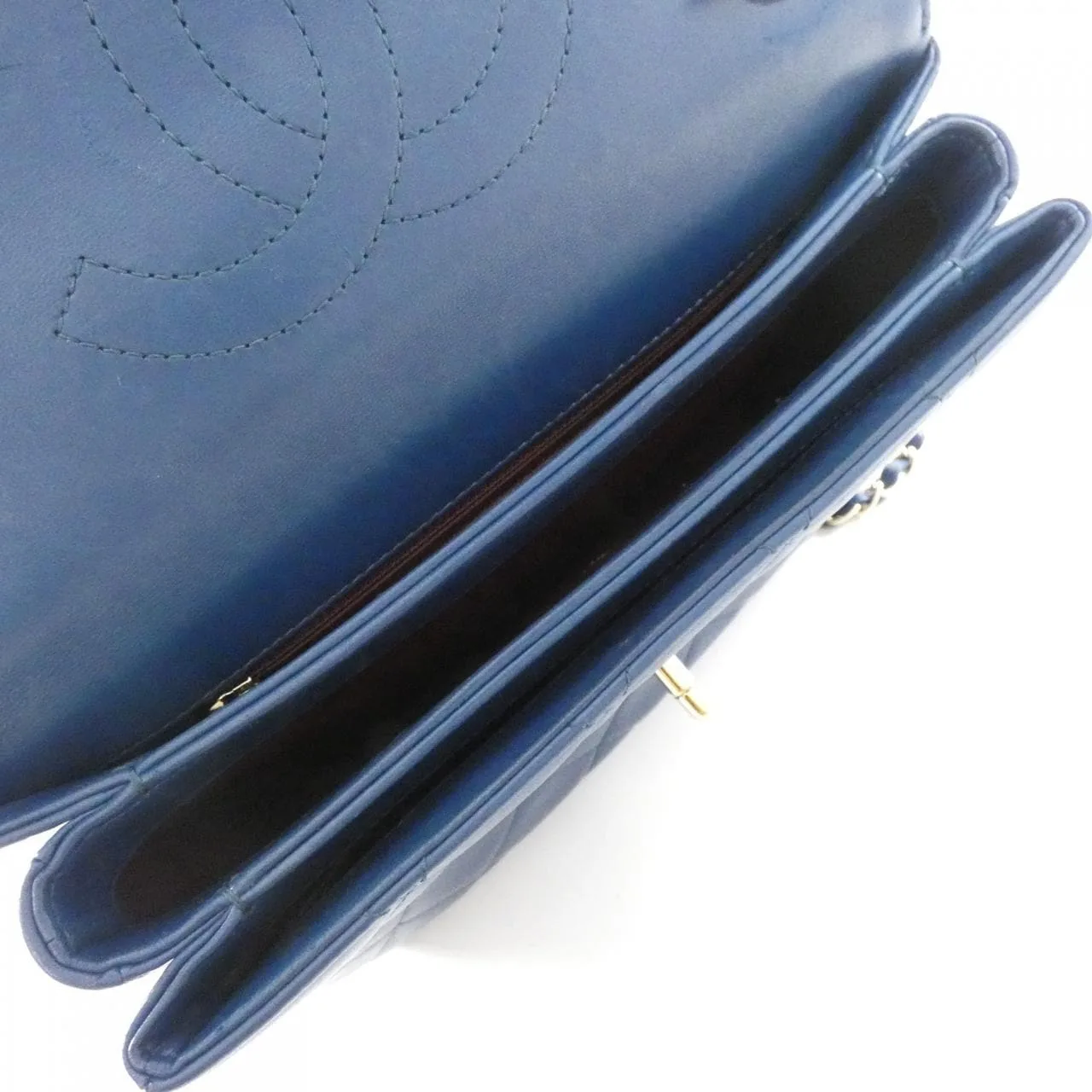 CHANEL 92236 Handbag Lambskin Blue Lambskin Rank B - Thumbnail 7