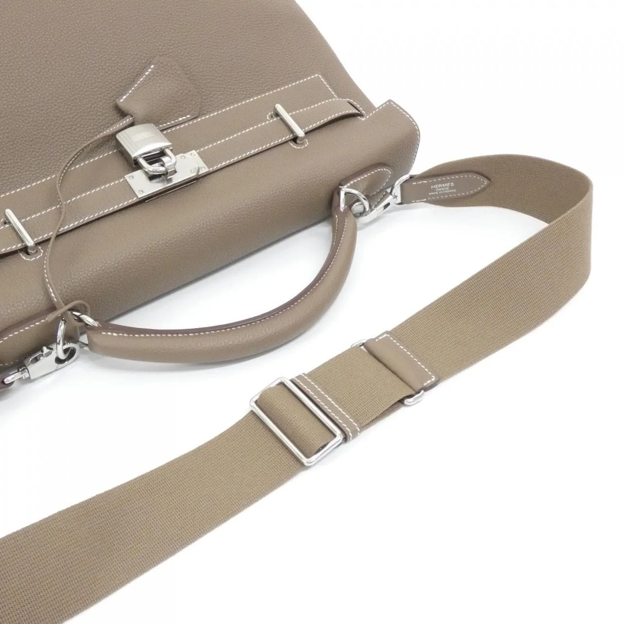 HERMES Kelly 084689CK Handbag Togo Etoupe Togo Leather Rank A - Thumbnail 7