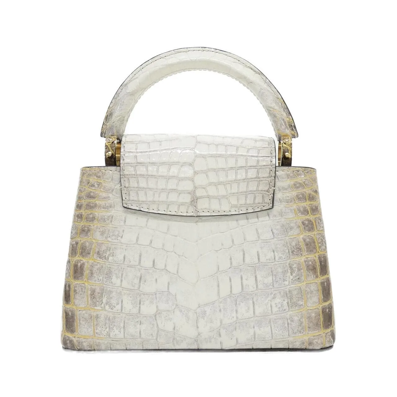 LOUIS VUITTON Capucines N98156 Handbag Leather Gold Leather Rank A - Thumbnail 2