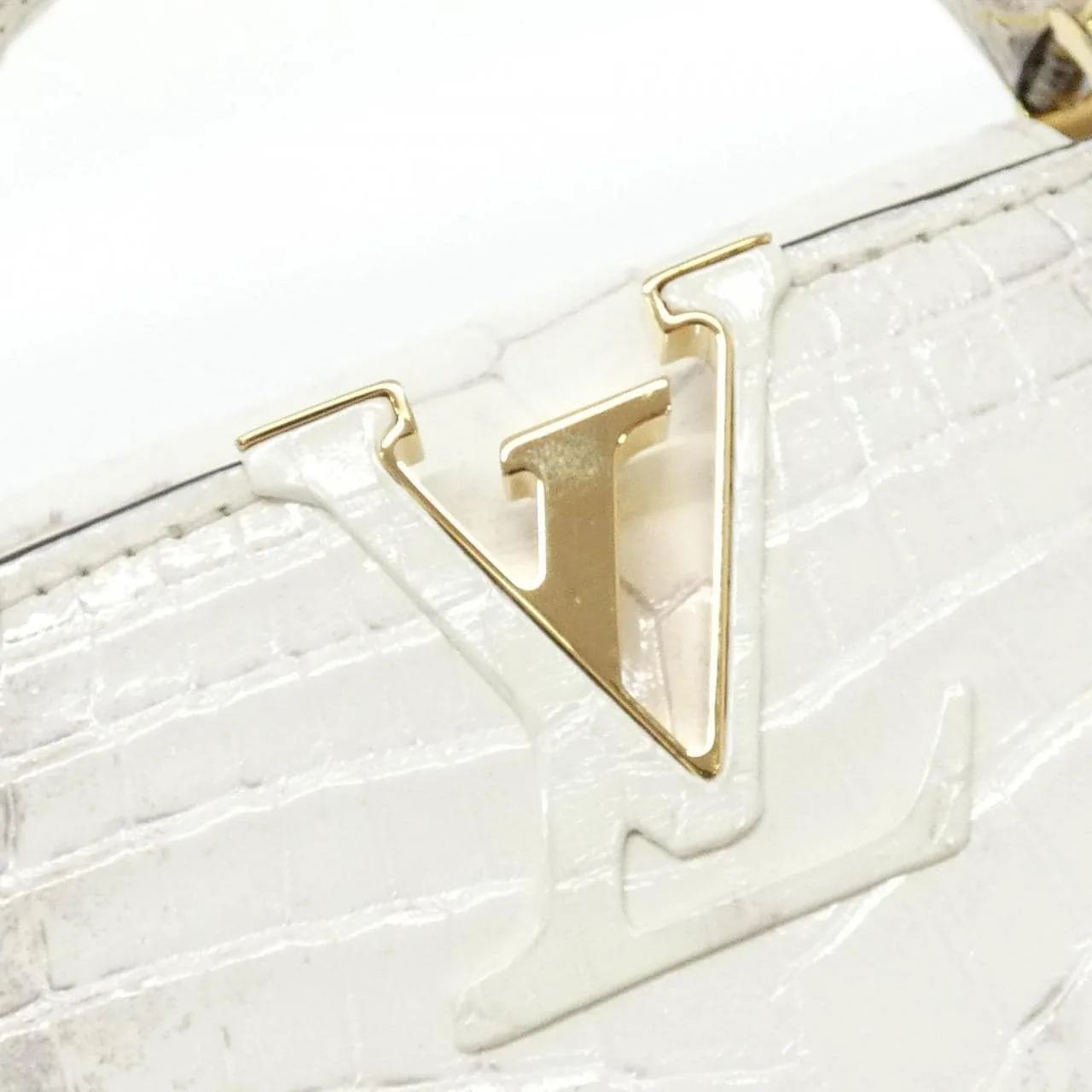 LOUIS VUITTON Capucines N98156 Handbag Leather Gold Leather Rank A - Thumbnail 4