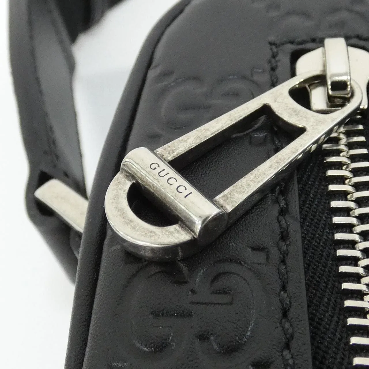 GUCCI 850238 AAFOM Shoulder Leather 黑色 皮革 新品 - 縮圖 4