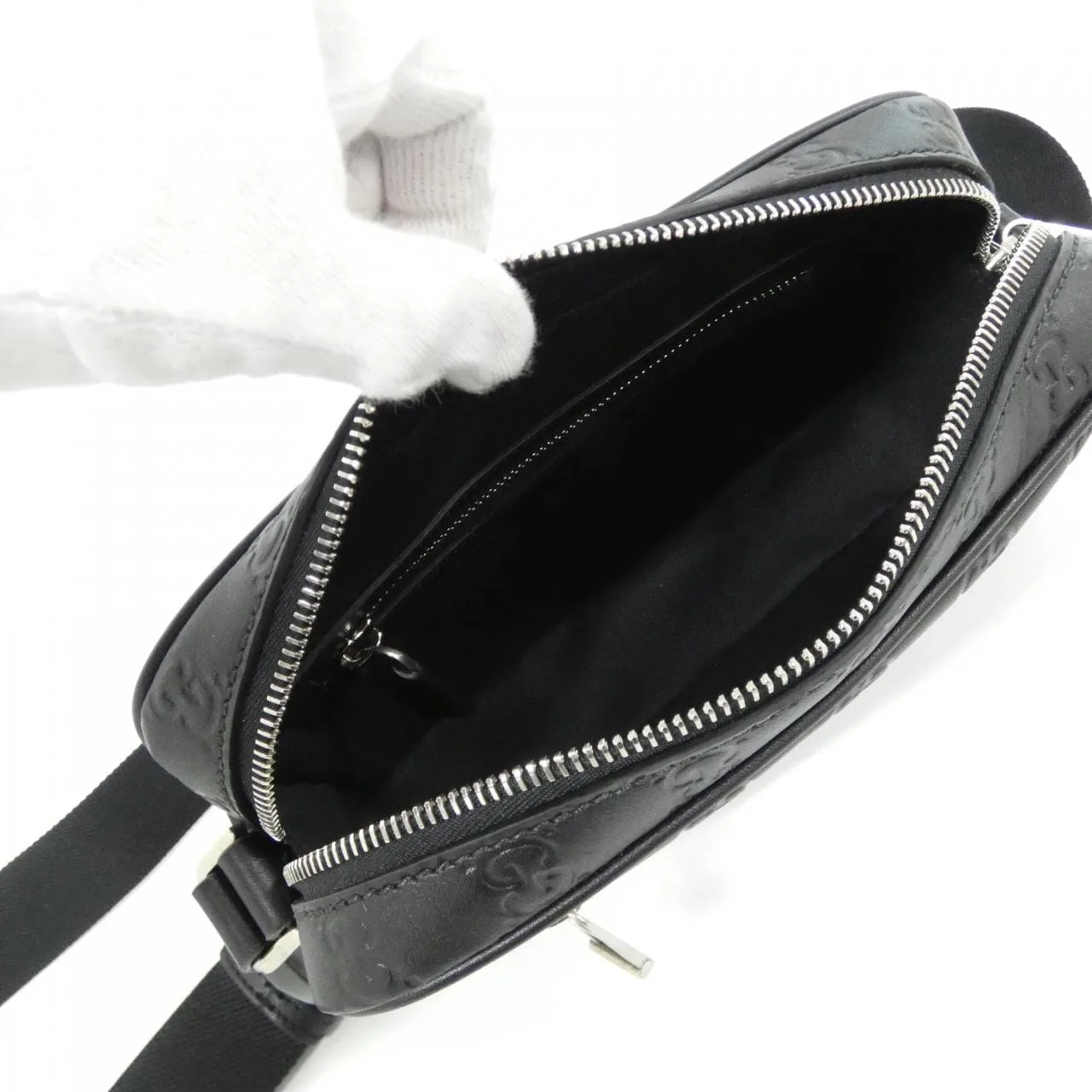 GUCCI 850242 AAFOM Shoulder Leather 黑色 皮革 新品 - 縮圖 6