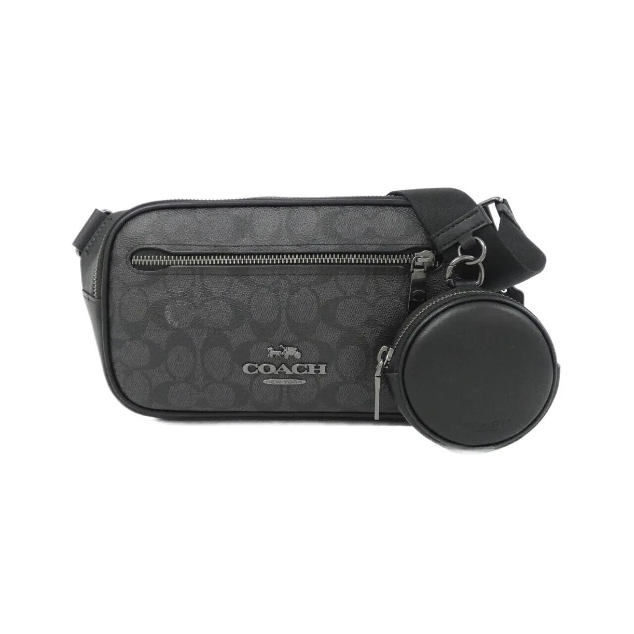 COACH CZ400 Shoulder Canvas Black