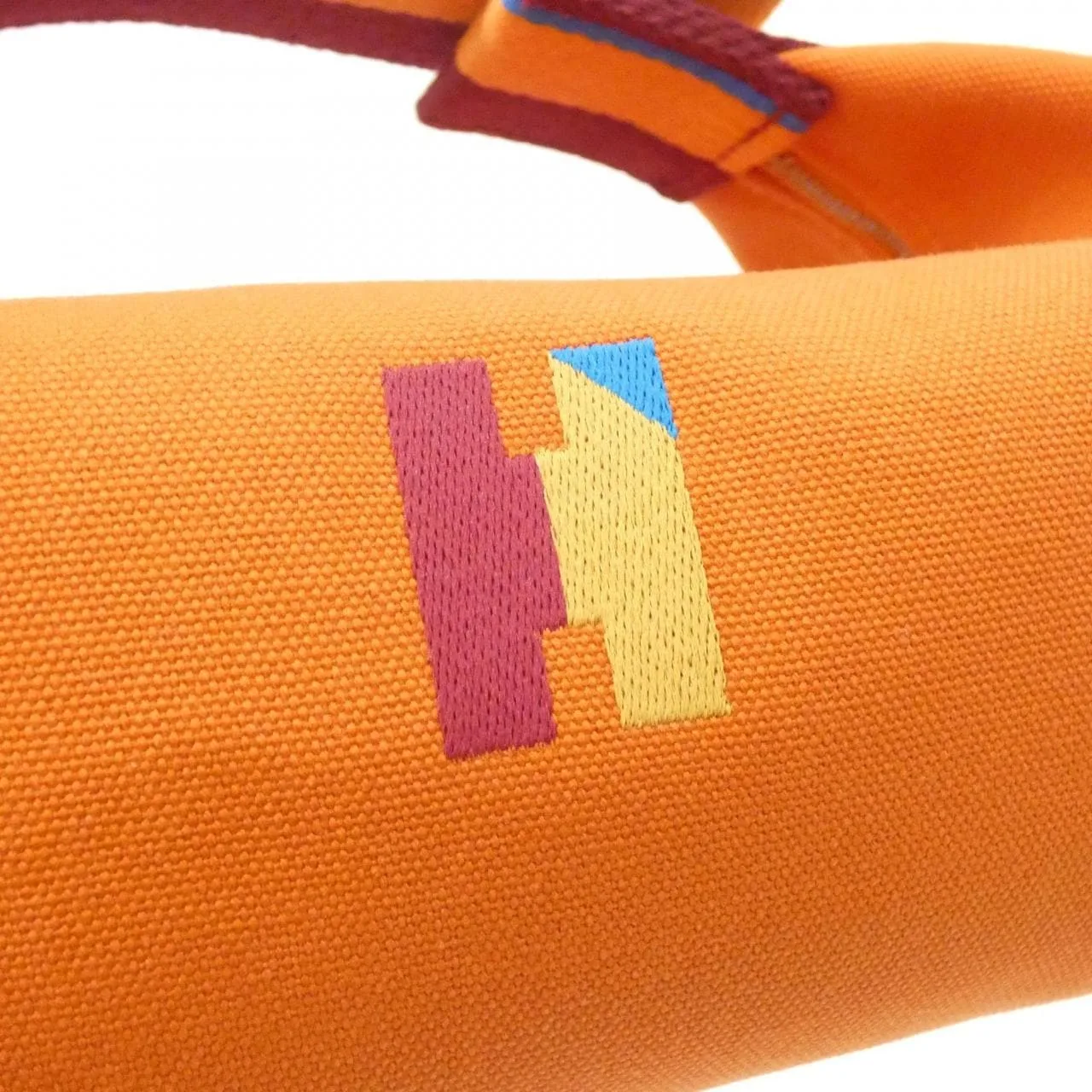 HERMES 104346M 小袋 帆布 黑色 帆布 中古品A - 縮圖 4