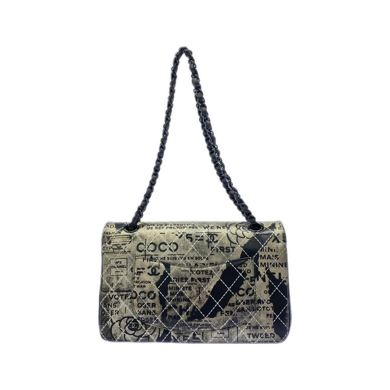 CHANEL Shoulder Lambskin Black Lambskin Rank A - Thumbnail 2