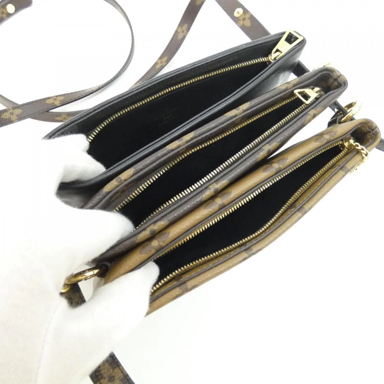 LOUIS VUITTON Pochette M45412 Shoulder Monogram 黑色 Monogram 中古品A - 縮圖 9