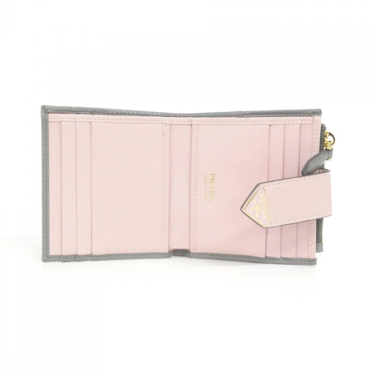 PRADA 1ML047 銀包 黑色 中古品A - 縮圖 4